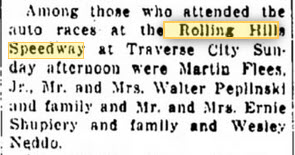 Rolling Hills Speedway - Aug 16 1952 Article (newer photo)